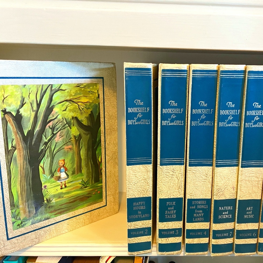 Vintage storybook set 1972 Bookshelf for Boys and Girls